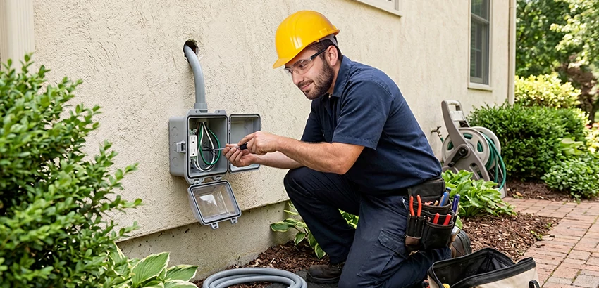 Outdoor Outlet Installation on Vinyl Siding in Kennesaw
